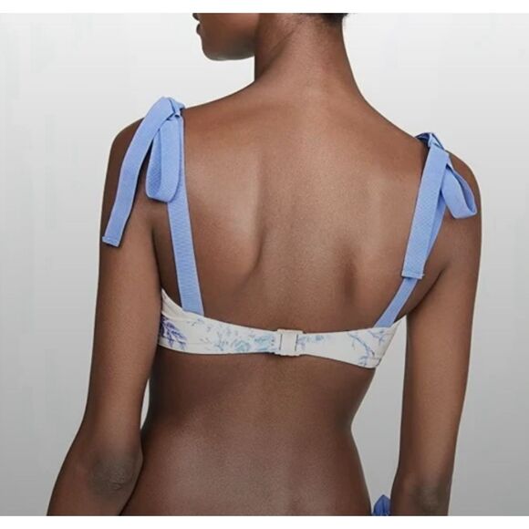 RARE Zimmerman Verity Tie Bandeau Bikini Set, Blue & White 6-8 - Picture 2 of 8